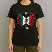 Viva Mexico Butterfly Rose Mexican Independence T-Shirt thumb 4
