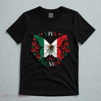 Viva Mexico Butterfly Rose Mexican Independence T-Shirt thumb 5