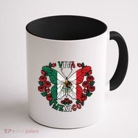 Viva Mexico Butterfly Rose Mexican Independence Coffee Mug thumb 1