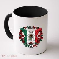 Viva Mexico Butterfly Rose Mexican Independence Coffee Mug thumb 0