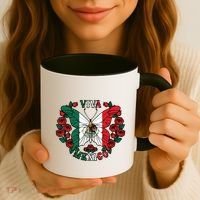 Viva Mexico Butterfly Rose Mexican Independence Coffee Mug thumb 3