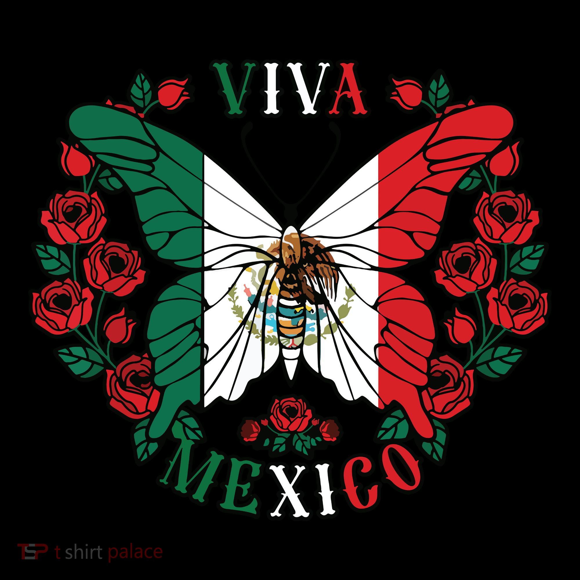 Viva Mexico Butterfly Rose Mexican Independence Coffee Mug