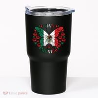 Viva Mexico Butterfly Rose Mexican Independence Tumbler thumb 0