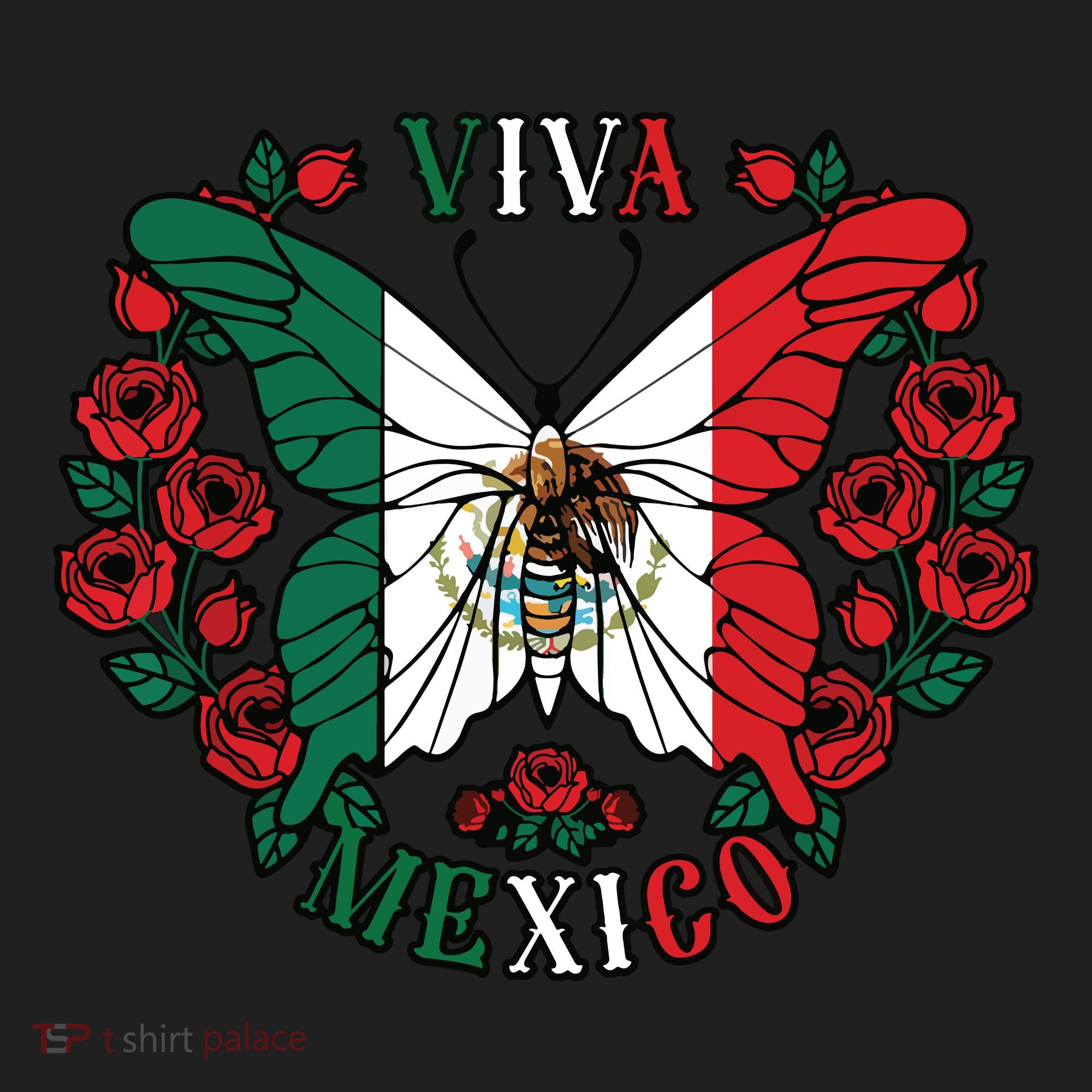 Viva Mexico Butterfly Rose Mexican Independence Hat