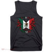 Viva Mexico Butterfly Rose Mexican Independence Tank Top thumb 0