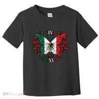 Viva Mexico Butterfly Rose Mexican Independence Toddler T-Shirt thumb 0