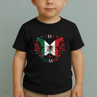 Viva Mexico Butterfly Rose Mexican Independence Toddler T-Shirt thumb 2