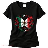 Viva Mexico Butterfly Rose Mexican Independence Women's T-Shirt thumb 0