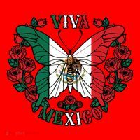 Viva Mexico Butterfly Rose Mexican Independence Santa Hat thumb 1