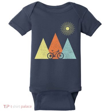 Vintage Mountain Bike Mtb Bicycle Cycling Cyclist Biker Baby Bodysuit