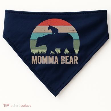 Vintage Momma Bear Funny Mothers Day USA-Made Doggie Bandana