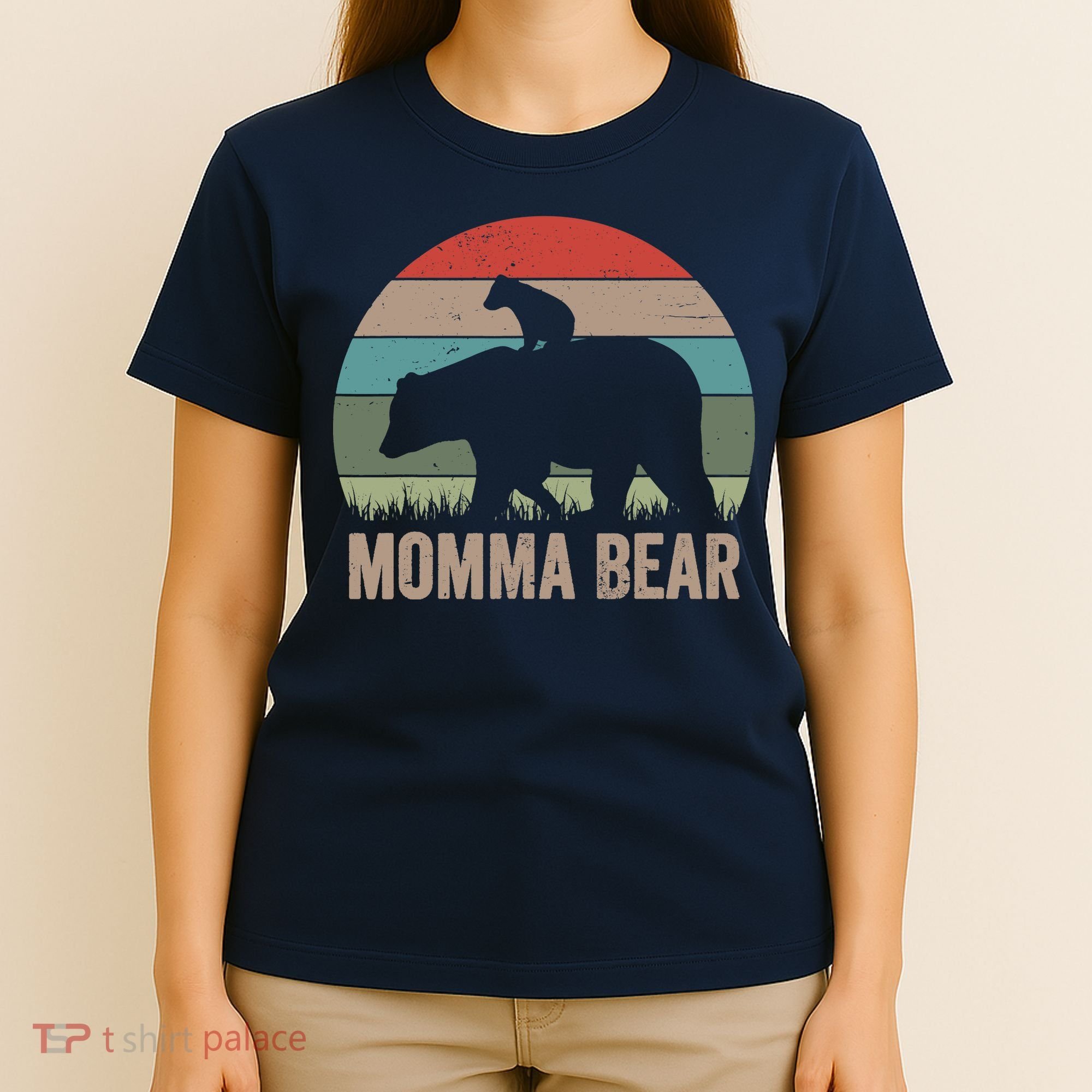 Vintage Momma Bear Funny Mothers Day T-Shirt