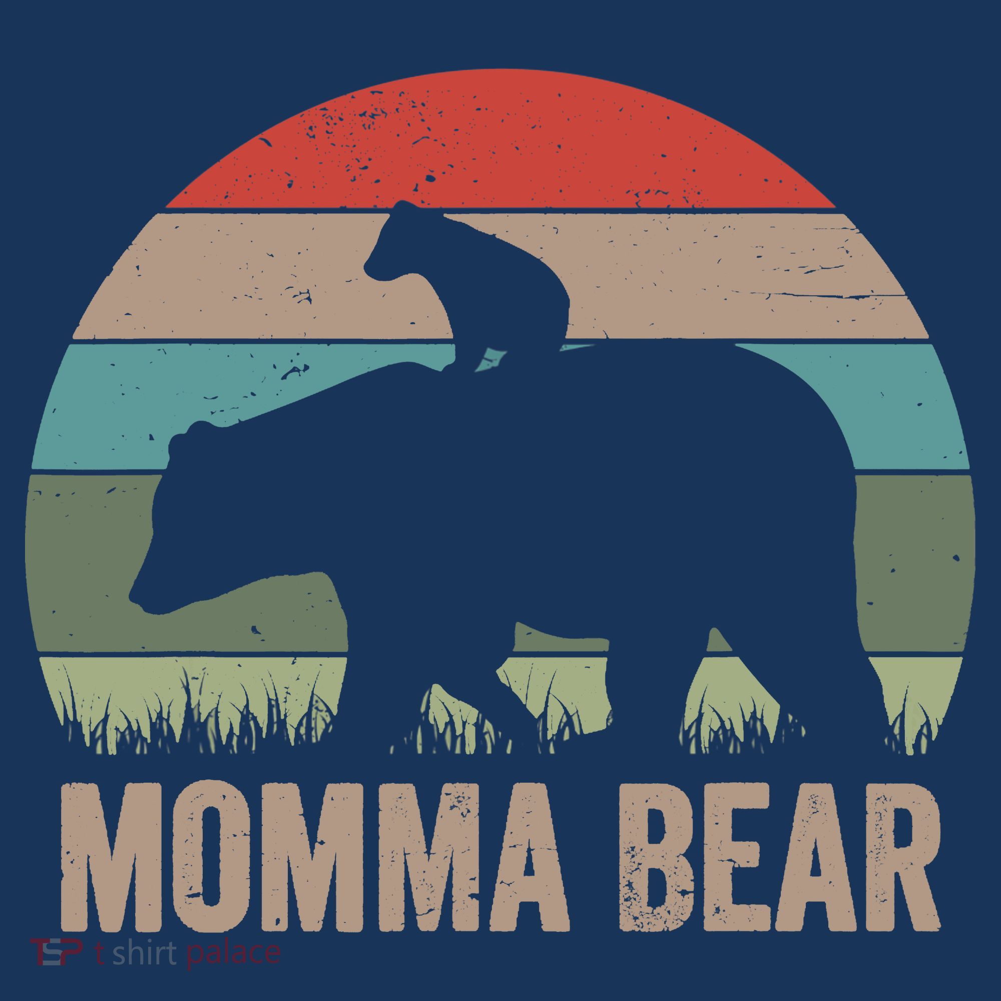 Vintage Momma Bear Funny Mothers Day T-Shirt