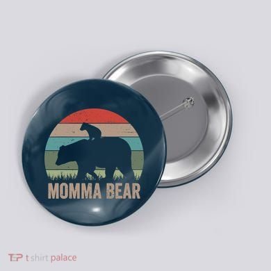 Vintage Momma Bear Funny Mothers Day Button
