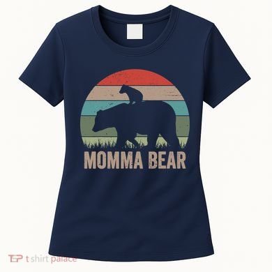 Vintage Momma Bear Funny Mothers Day Women's T-Shirt