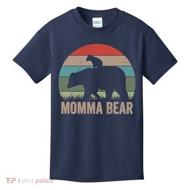 Vintage Momma Bear Funny Mothers Day Kids T-Shirt