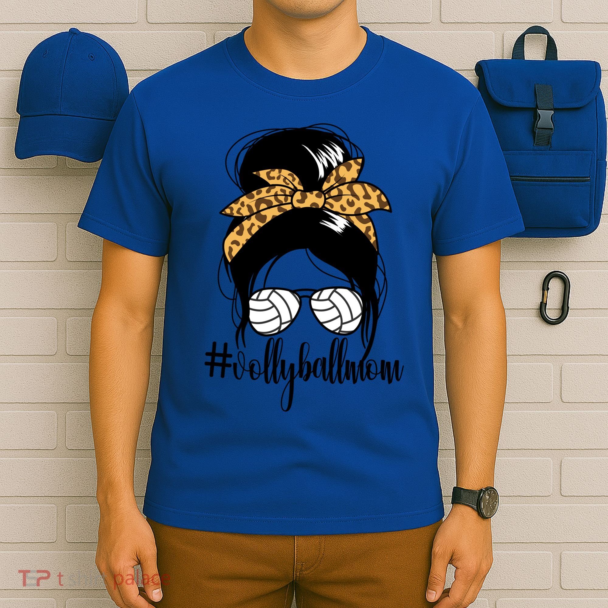 #Volleyballmom Messy Bun Mom S Volleyball Mom Funny Gift T-Shirt