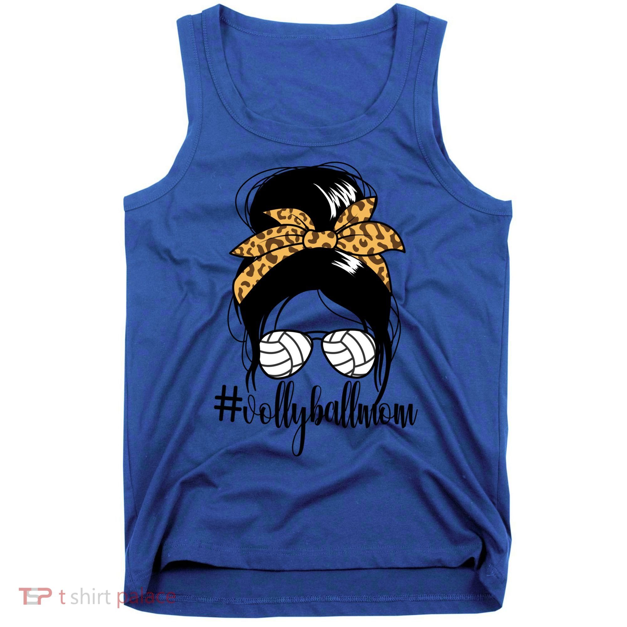 #Volleyballmom Messy Bun Mom S Volleyball Mom Funny Gift Tank Top