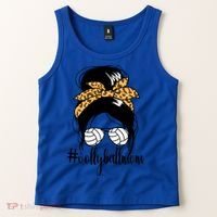 #Volleyballmom Messy Bun Mom S Volleyball Mom Funny Gift Tank Top thumb 2