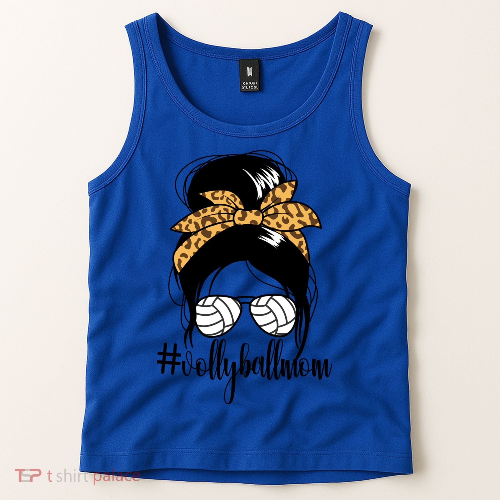 #Volleyballmom Messy Bun Mom S Volleyball Mom Funny Gift Tank Top