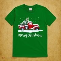 Vintage Merry Christmas Red Truck Old Fashioned Xmas Gift T-Shirt thumb 5