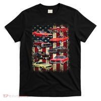 Vintage Muscle Car Retro American Flag Patriotic T-Shirt thumb 0