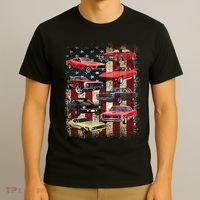 Vintage Muscle Car Retro American Flag Patriotic T-Shirt thumb 3