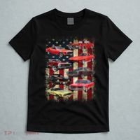 Vintage Muscle Car Retro American Flag Patriotic T-Shirt thumb 5