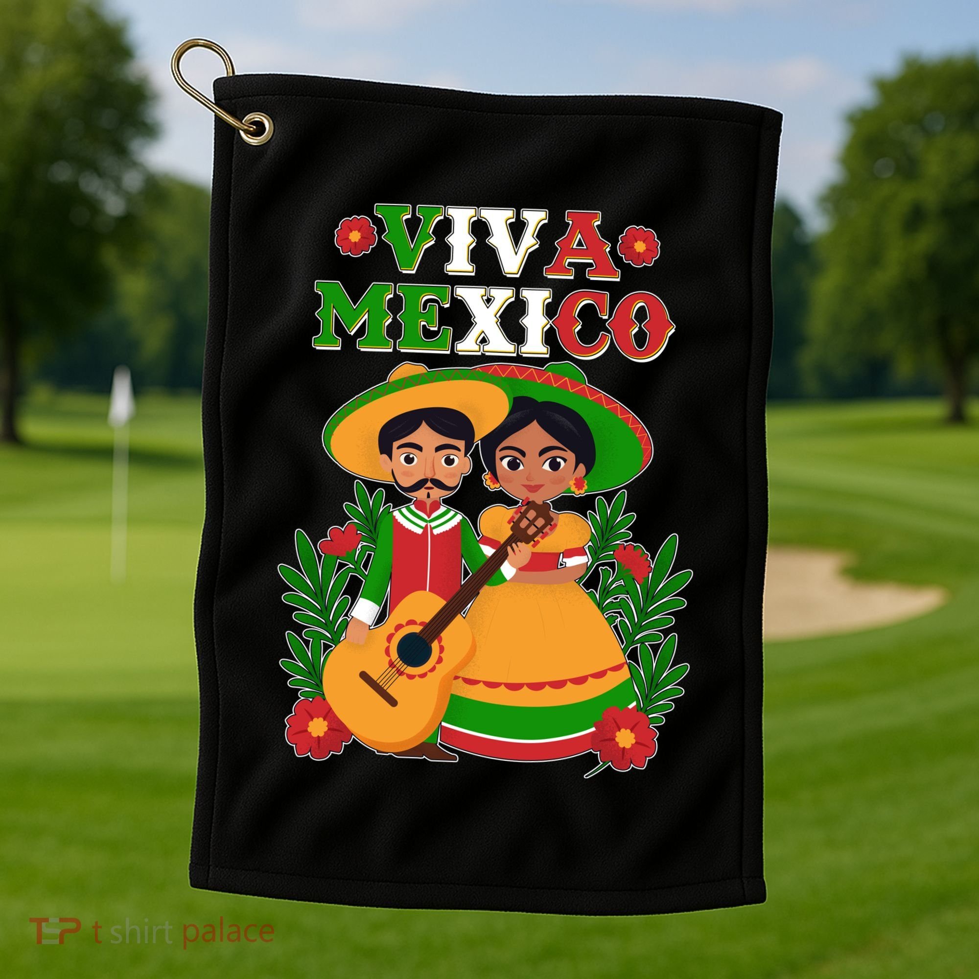 Viva Mexico Celebrate Mexican Independence Day Golf Towel
