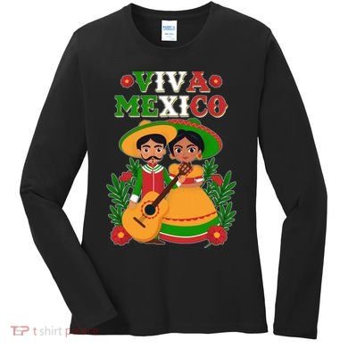 Viva Mexico Celebrate Mexican Independence Day Women's Long Sleeve Shirt