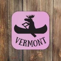 Vermont Moose Canoe Vacation T Coaster thumb 0