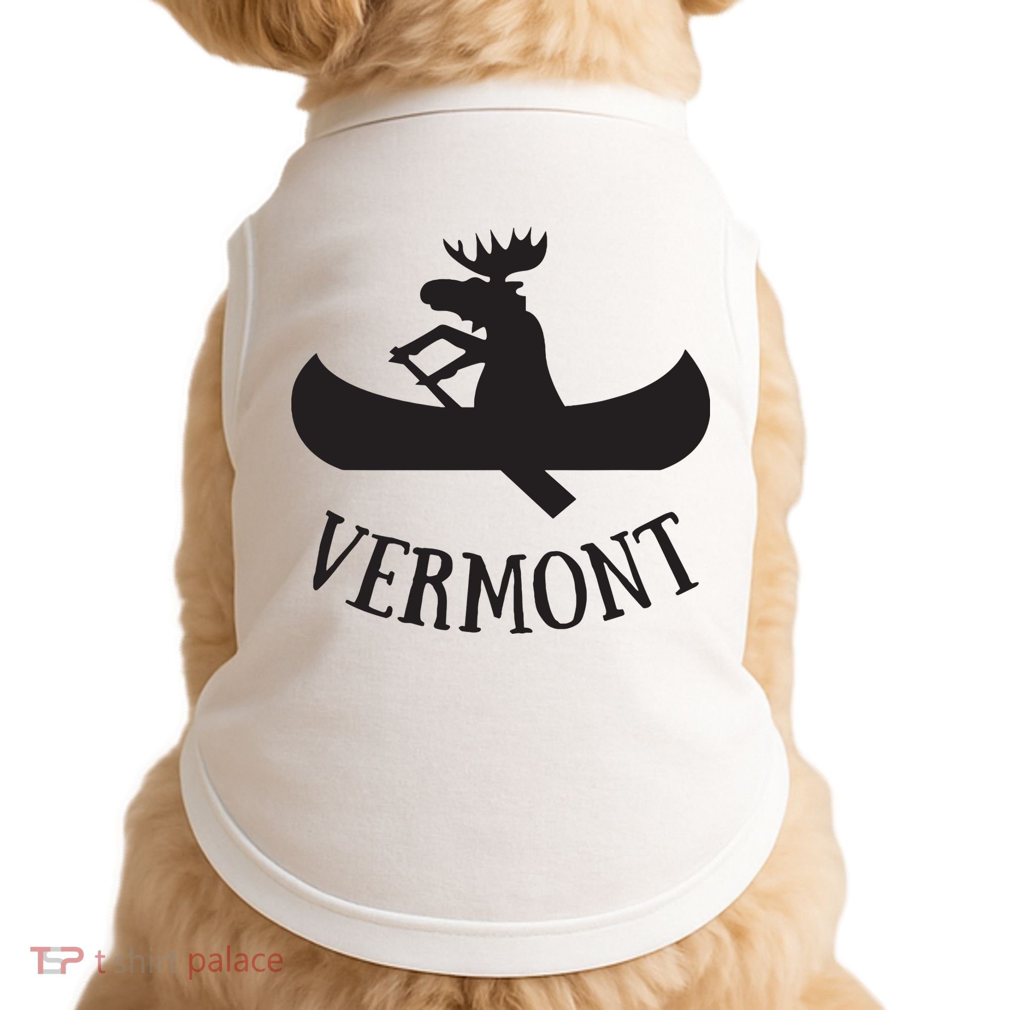 Vermont Moose Canoe Vacation T Doggie Tank