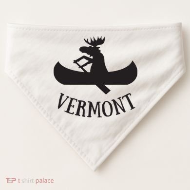 Vermont Moose Canoe Vacation T USA-Made Doggie Bandana