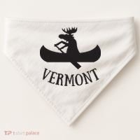 Vermont Moose Canoe Vacation T USA-Made Doggie Bandana thumb 0