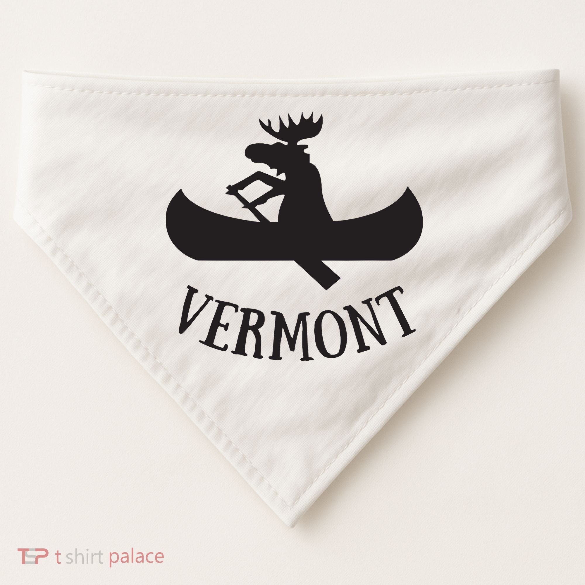 Vermont Moose Canoe Vacation T USA-Made Doggie Bandana