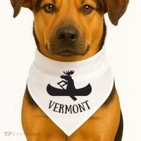 Vermont Moose Canoe Vacation T USA-Made Doggie Bandana thumb 1