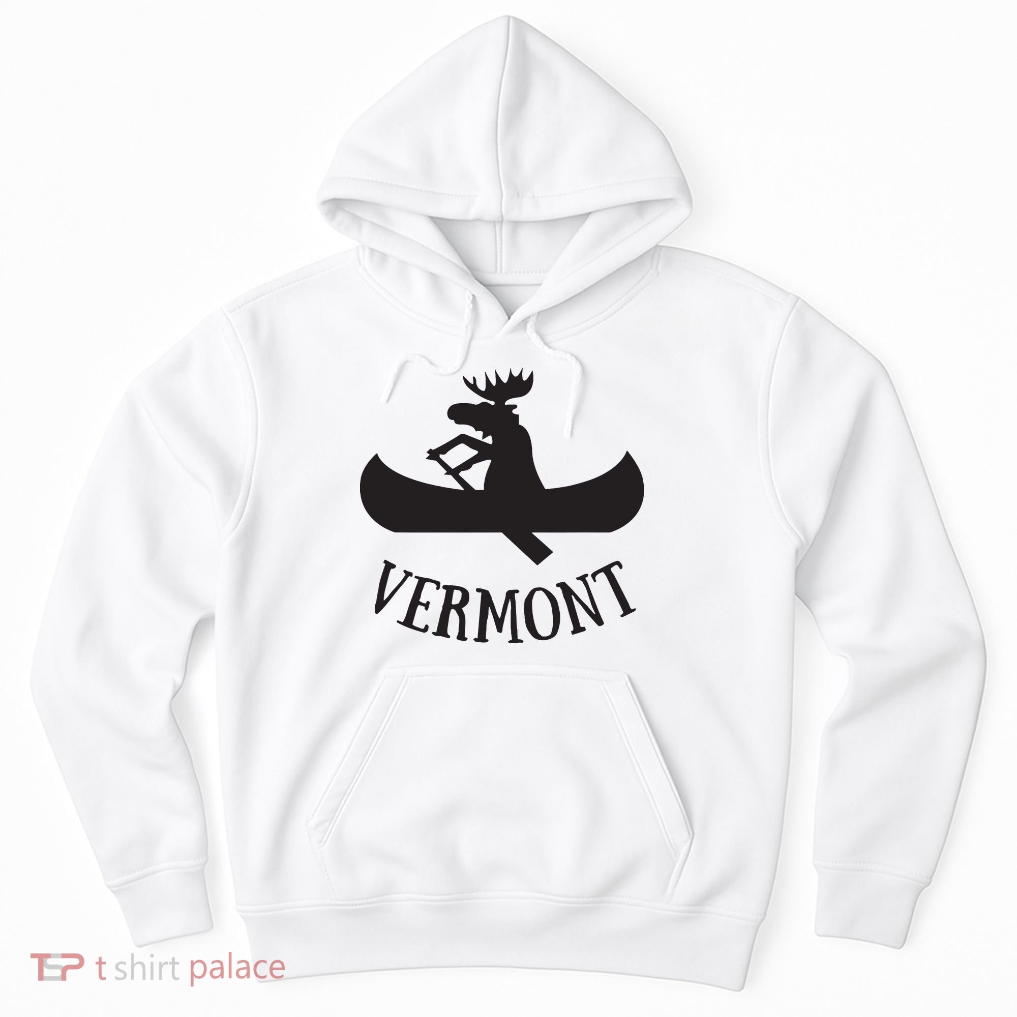 Vermont Moose Canoe Vacation T Hoodie