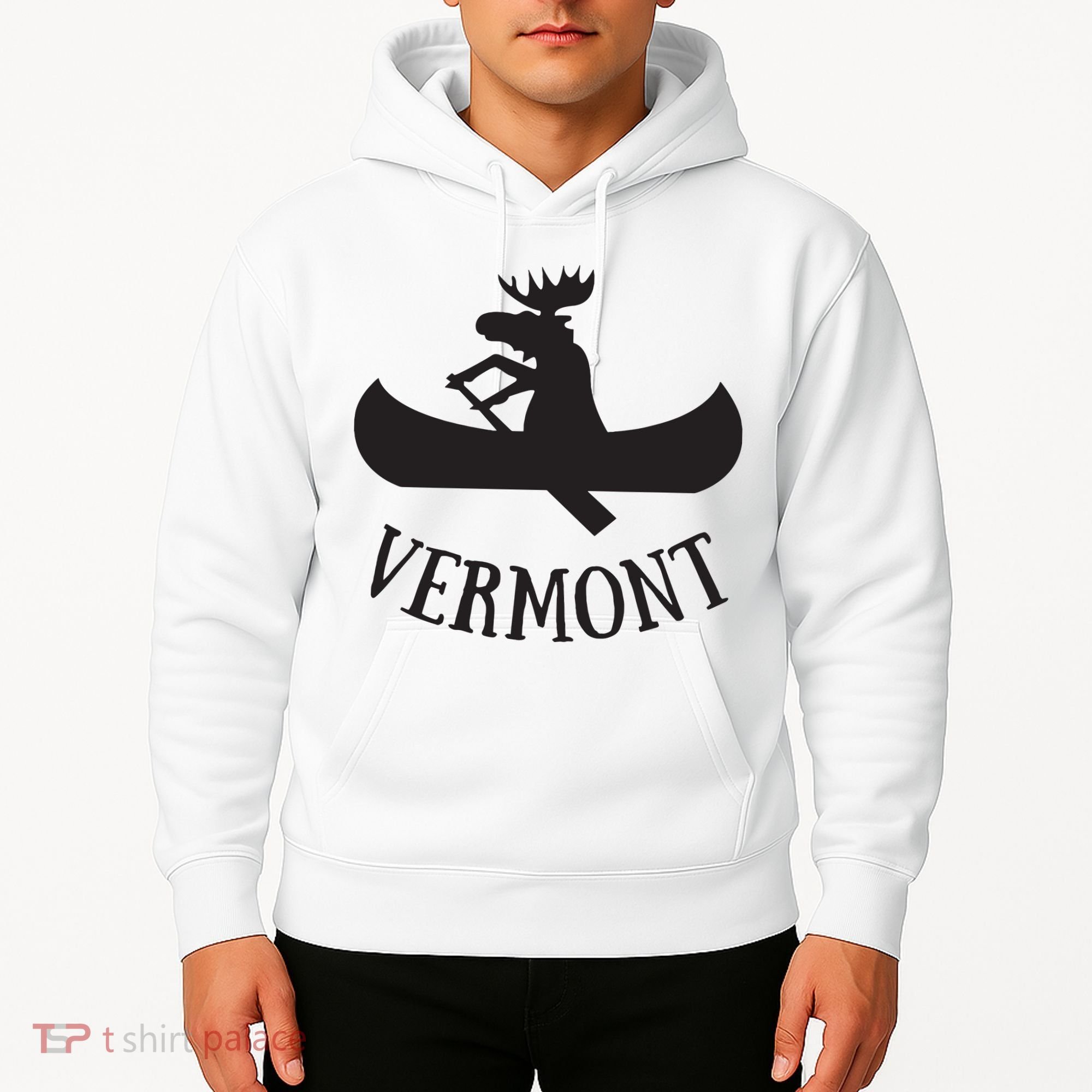 Vermont Moose Canoe Vacation T Hoodie