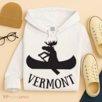 Vermont Moose Canoe Vacation T Hoodie thumb 4