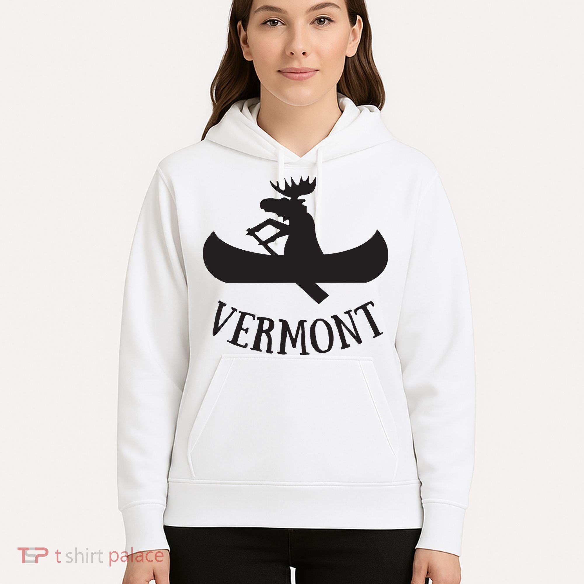Vermont Moose Canoe Vacation T Hoodie