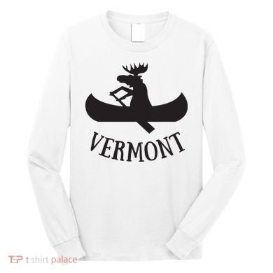 Vermont Moose Canoe Vacation T Long Sleeve Shirt