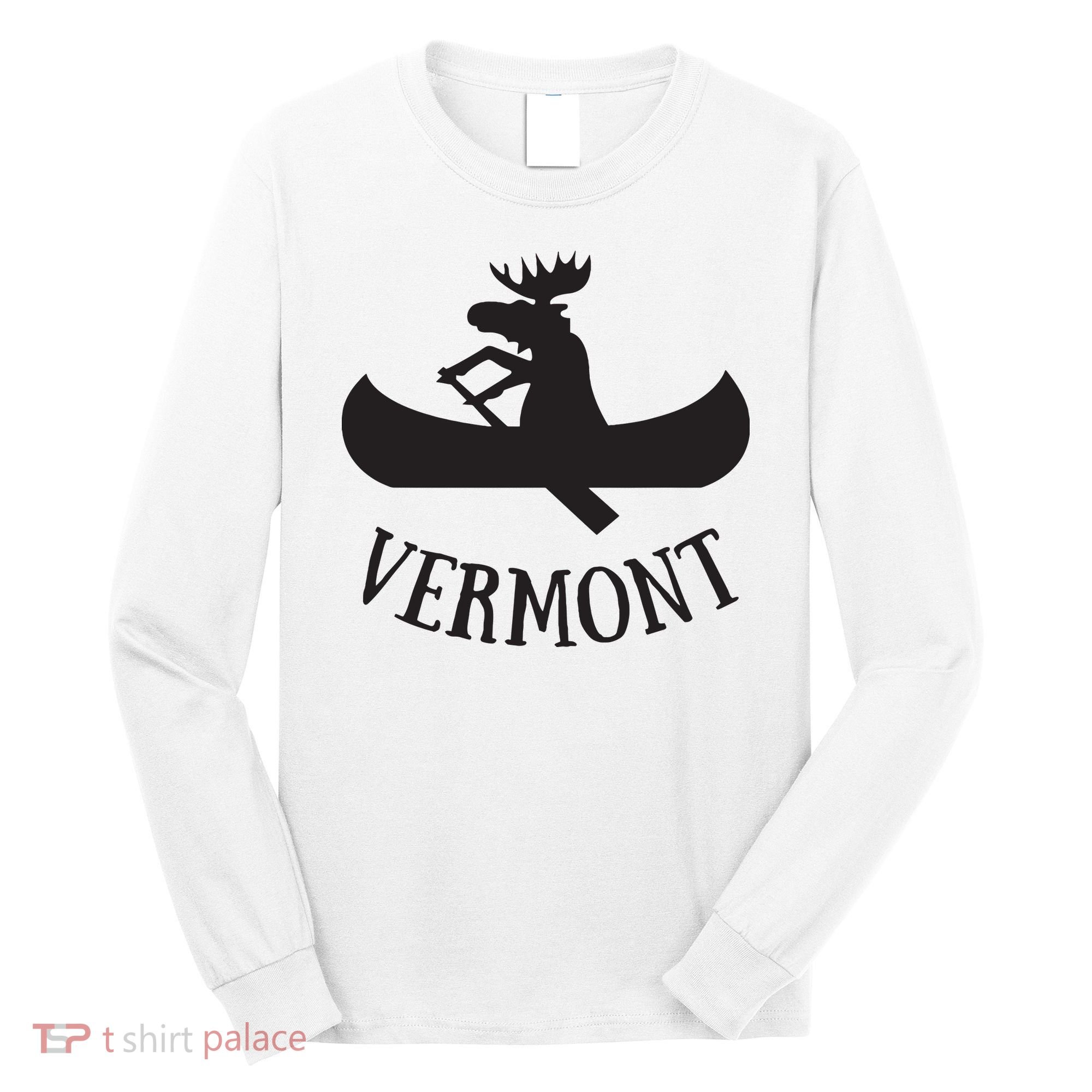 Vermont Moose Canoe Vacation T Long Sleeve Shirt