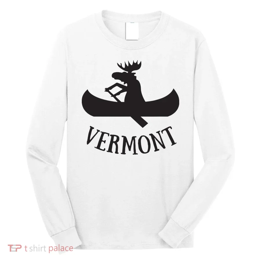 Vermont Moose Canoe Vacation T Long Sleeve Shirt