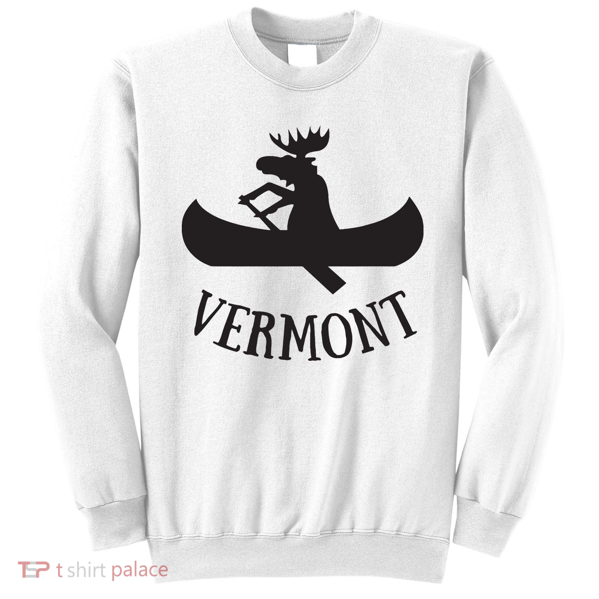 Vermont Moose Canoe Vacation T Sweatshirt