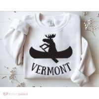 Vermont Moose Canoe Vacation T Sweatshirt thumb 2