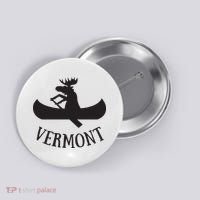 Vermont Moose Canoe Vacation T Button thumb 0