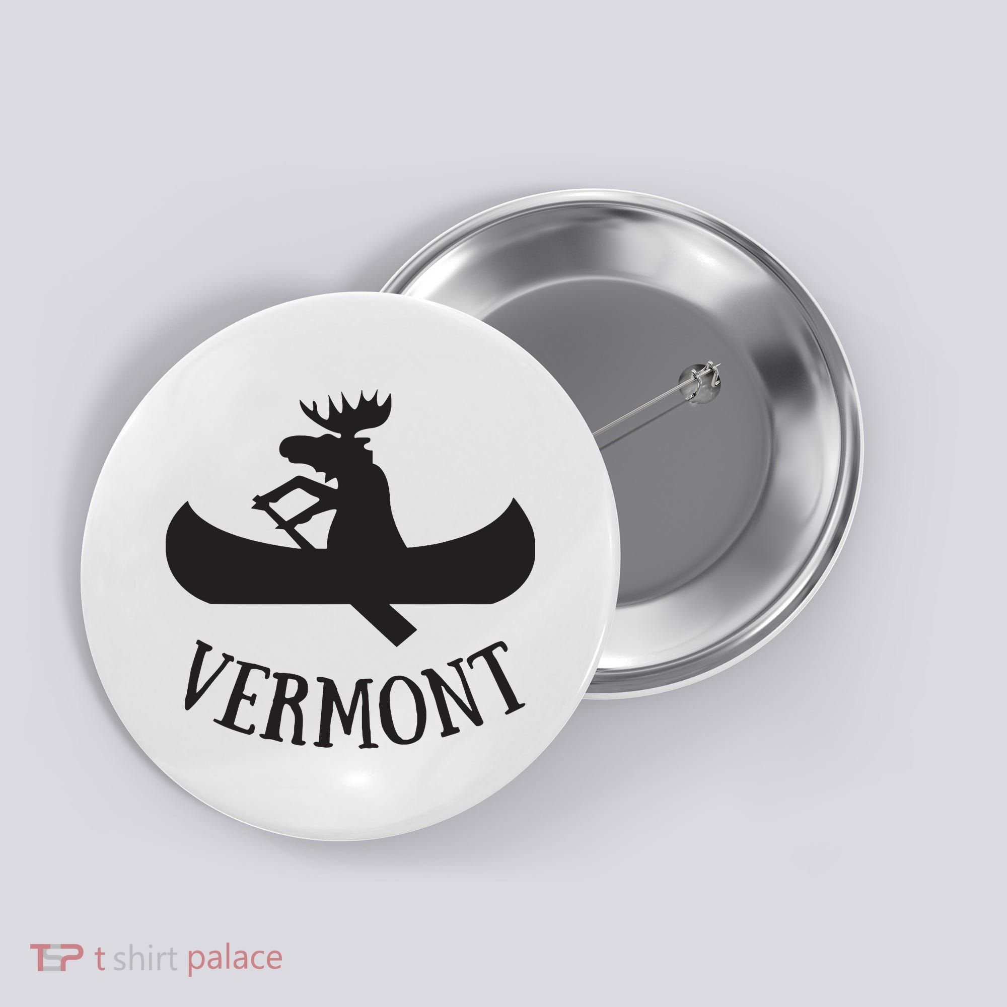 Vermont Moose Canoe Vacation T Button