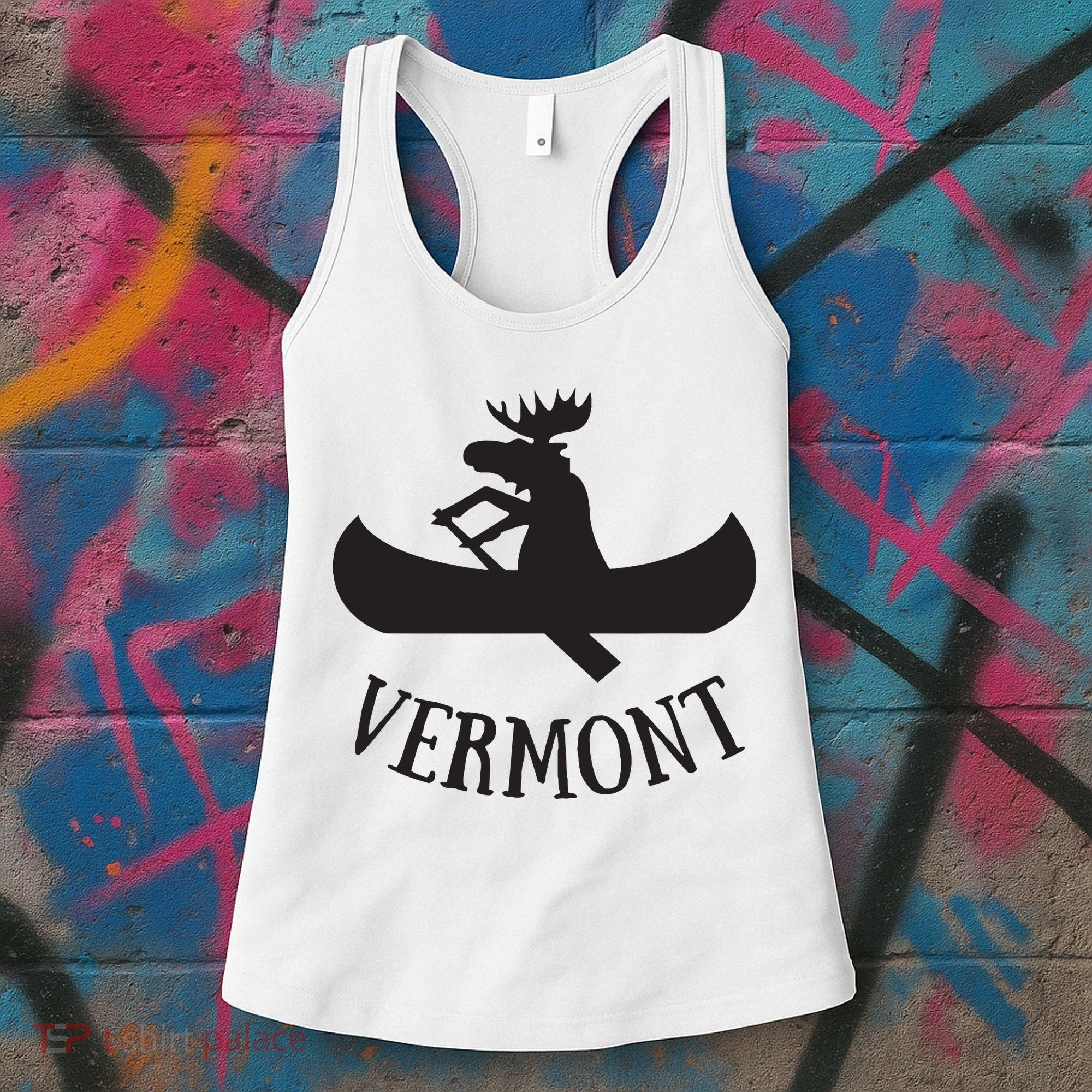 Vermont Moose Canoe Vacation T Women's Tank Top