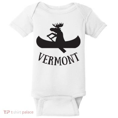 Vermont Moose Canoe Vacation T Baby Bodysuit