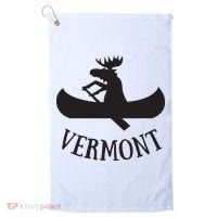 Vermont Moose Canoe Vacation T Golf Towel thumb 0